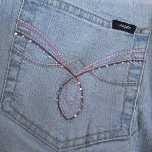 Angels embroidery sequin jeans